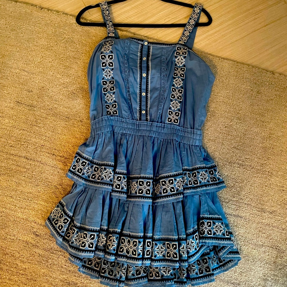 Love shack fancy blue mini dress